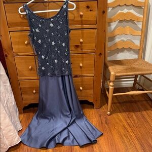 Stenay Navy and Silver Embellished Gown